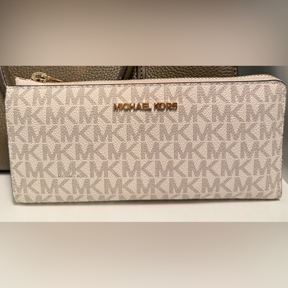 Michael Kors Beige Monogram Wallet